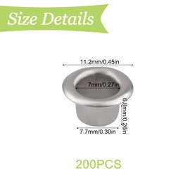 UFURMATE Shelf Pin Caps, 200PCS Nickel Plated Shelf Pin Sleeves with Hole Heavy Duty Shelf Pins Reinforcement Grommets for Bookshelf, Cabinet, Closet Shelves Bracket (7mm)