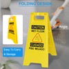 OrangeStar 6-Pack Caution Wet Floor Sign, 23.2” Double-Sided Bilingual Warning