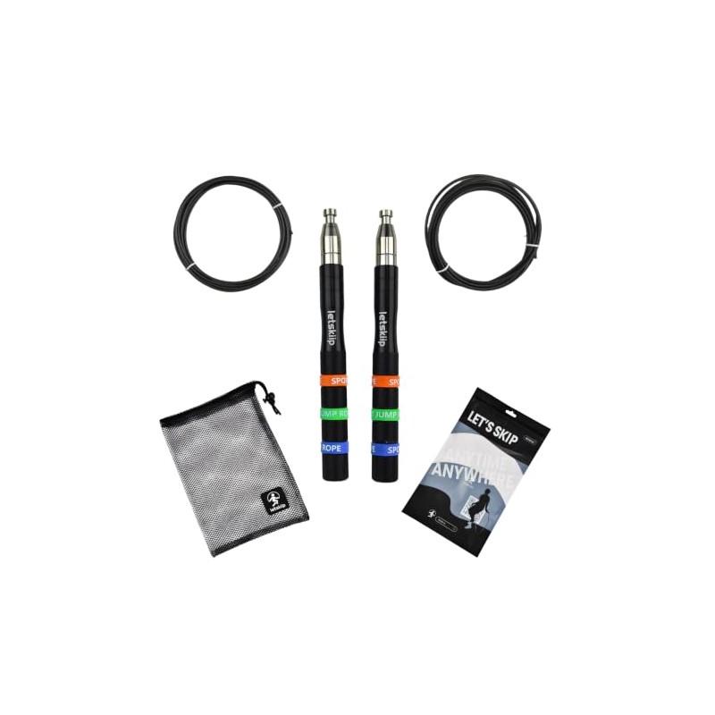 Self-Locking Aluminum Speed Jump Rope, 2 Cable Set