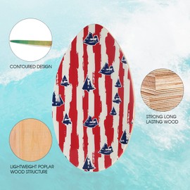 HQO LOVL Skimboard 35 inch Skim Board for Kids Adults Wooden Skim Boards with High Gloss Coat for Beach Skimboards for Beginners to Intermediate (Sailboat)