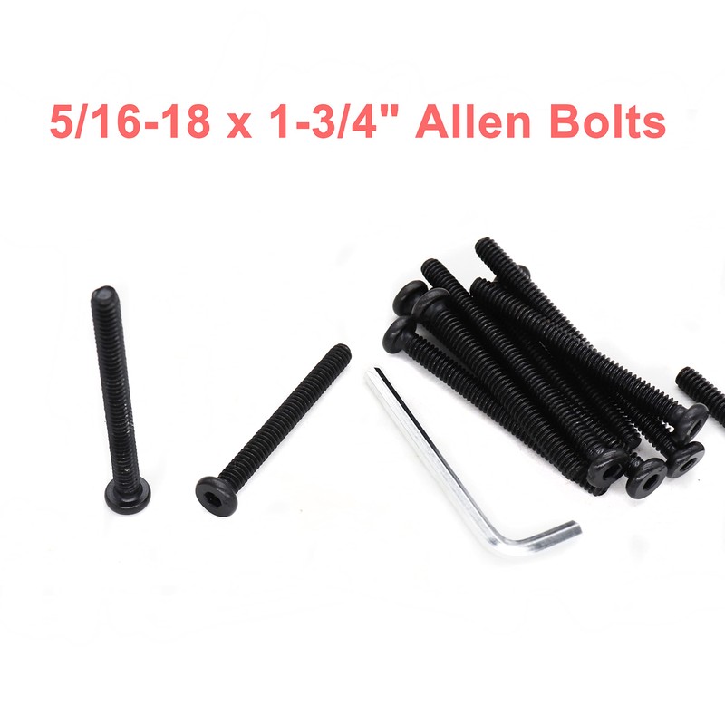 cSeao 10pcs Black 5/16-18 x 1-3/4" Socket Cap Screws Allen