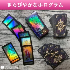 Ailunate Tarot Cards, Weighted Edition, Tarot Divination, Stylish, Cute, Cute, Case, English Instruction Manual (Queen)