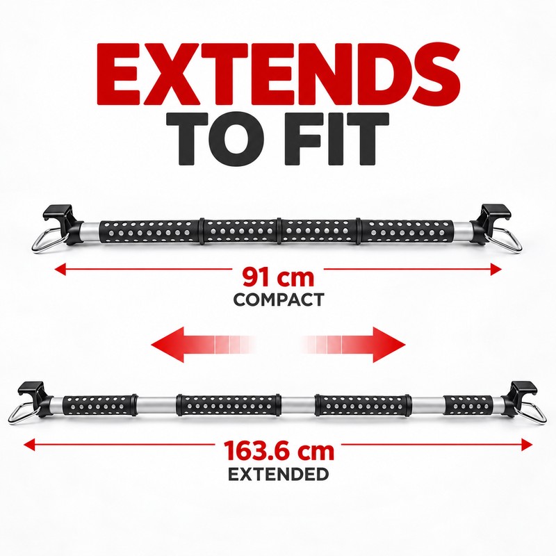 Adjustable Car Clothes Hanging Rod, 35.8-64.4 Inch Retractable Interior Garment