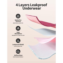Loswie Breathable ZeroLeak Incontinence Underwear For Women Leakproof Seamless Quick Dry Postpartum High Waisted Panties