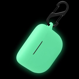 Geiomoo Silicone Case for Jabra Elite 8 Active, Jabra Elite 8 Active Gen 2, Jabra Elite 10, Jabra Elite 10 Gen 2, Protective Cover with Carabiner (Luminous Green)