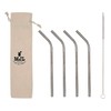 Medium Thin Bent Stainless Steel Straws for Pint Mason Jars