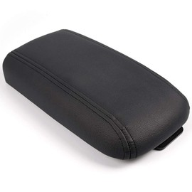 Center Console Lid Armrest Kit Replacement For Chevy Trailblazer 2006 2007 2008 2009/Compatible for GMC Envoy (Replaces OEM # 25998844) (With Front Manual Temperature Control) Black Plastic