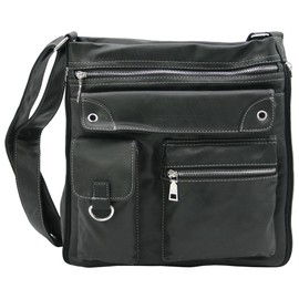 Bag Street Women's Handbag with Many Compartments - Vintage Shoulder Bag Crossbody Shoulder Bag - 32 x 32 x 14 cm, black