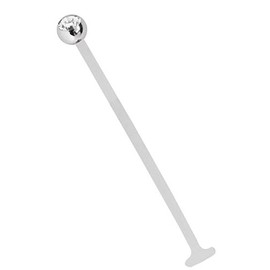 Teflon Lip Piercing 1.2 mm with Clear Zirconia Ball in Weiss Titan 3 mm, Madonna Piercing