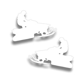 2X Snowmobile Jumper Decal Sticker for Snow Sled Truck Trailer, Compatible with Arctic Cat Ski-doo Yamaha Polaris ZR GSX MXZ MX XR Size is 9 x 6 1/4 Inch Left & Right White