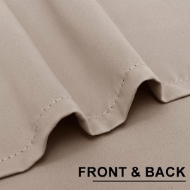 XWZO Opaque Blackout Curtains with Eyelets, 2 Pieces, Curtains with Tie Backs, Opaque Curtains for Bedroom, Living Room, Office, 138 x 117 cm, Taupe