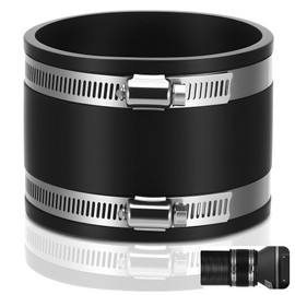 TranRantic 100mm Rubber Coupling for Soil Drain Repair, Drainage Pipe Fittings, Rubber Sleeve Connector with 2 Hose Clips, Toilet Waste Pipe Connector for Connecting Duct fans Carbon Filter Rigid Pipe