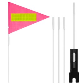 Grevosea Bike Flags with Pole for Safety, 6.2 Feet High Visibility Bicycle Flag Waterproof Tear-Resistant Reflective Safety Flag with Bicycle Mounting Bracket (pink)