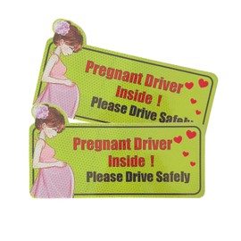 SoarExcelyyPregnant Driver Magnet for Car – 10.6"x5.7" Reflective Magnetic Safety Sign, Waterproof, Reusable, Strong Adhesive, Car Accessories for Pregnant Drivers