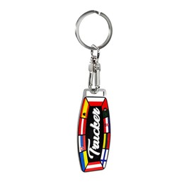 Avisa Stainless steel key chain - Trucker/Flags