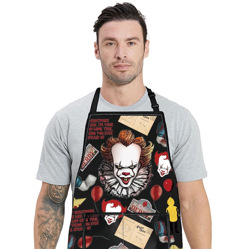 WZMPA Horror Clown Cooking Apron Horror Clown Lover Gift Welcome
