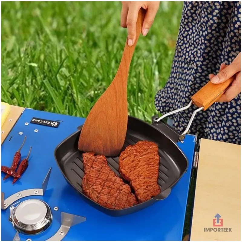 Importeek Sarten Parrilla Grill Asador Antiadherente Plegable Cocina