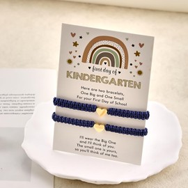 CSIYANJRY99 First Day Of Campus Bracelets Mommy and Me Bracelet Gold Heart Pre Matching Adjustable Bracelets Set Back to Campus Supplies (blue)