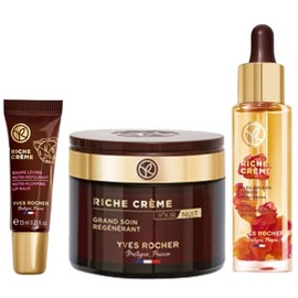 Yves Rocher Tratamiento Riche Creme NUTRI EXTRA REGENERANTE Blsamo NUTRITIVO para labios (7.5 ml)  Crema Facial REGENERANTE DaNoche (75 ml)  Infusin  