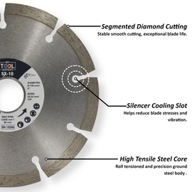 125mm Diamond Cutting Discs for Angle Grinder, SX-10 Superior Diamond Cutting Blade For Masonry, Concrete, Paving Slabs, Bricks