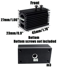 Black All -Aluminum waterworking seat Lidar Set Heat Sink Bracket Laser Fixed Bracket for 12mm Laser Module（1.78″×0.9″×1.06″） (4pack)