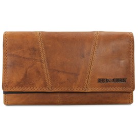 Hill Burry Vintage Leather Women's Purse Blue / Brown / Grey / Green / Red / Black / Pink, Soft Leather 17.5 x 10 x 3 cm (W x H x D), brown