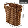 NiOffice Wicker Waste Paper Bin, Compact Wicker Trash Can with