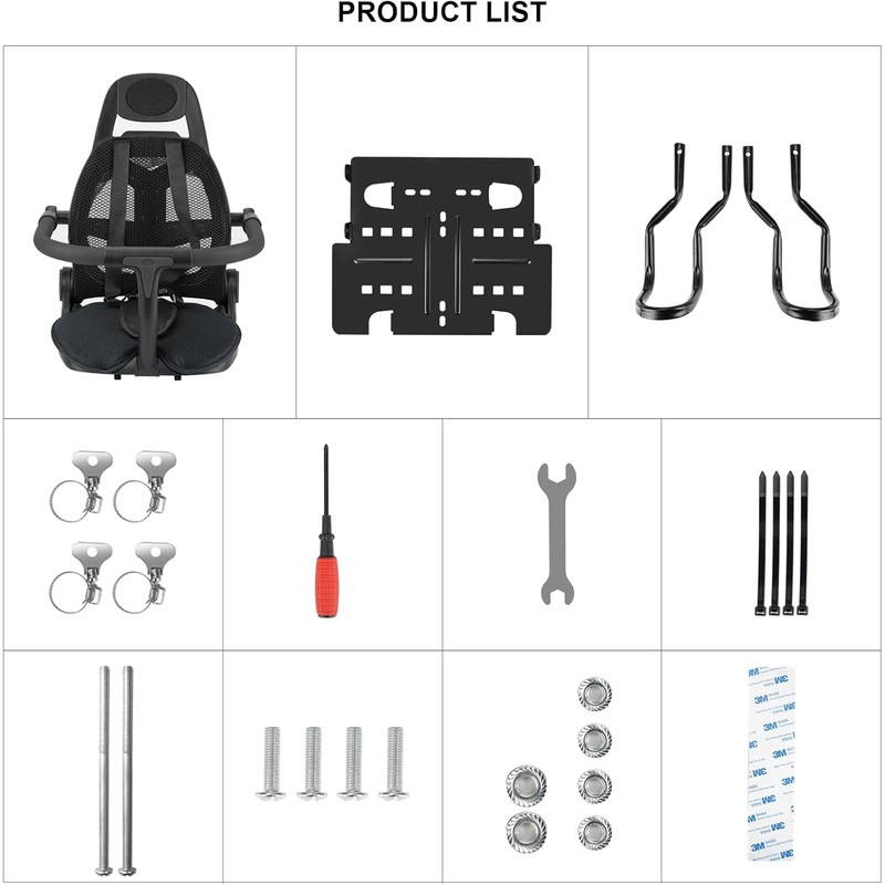 Rear Child Bike Seat for Family Rides – Adjustable Backrest,
