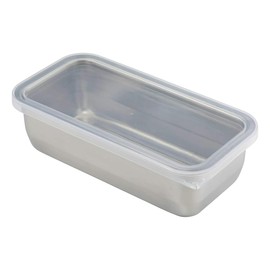 Shimomura Kihan 39785 Slim Storage Container, Made in Japan, Total Length 8.9 inches (22.5 cm), Long, Food Preparation, Anti-rust, With Lid, Deep, Stainless Steel, Tsubame Sanjo, 37.2 oz (1.1 L)