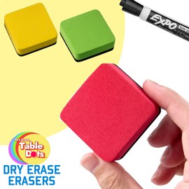 10 Pack Dry Erase Erasers 5 Colors Magnetic Whiteboard Erasers for Kids and Students - Smudge Free Small Dry Erase Board Erasers for Classroom Home, School and Office