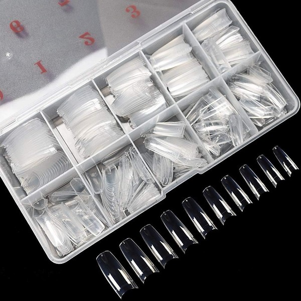 krofaue krofaue 500PCS Clear False Nails Tips - Half Cover
