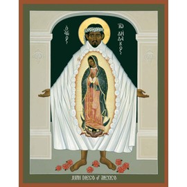 Trinity Stores Religious Art Giclee Print - 15x19 St. Juan Diego and The Miracle of Guadalupe by Br. Robert Lentz, OFM