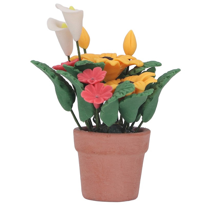 1:12 Miniature Dollhouse Plants Hand Crafted High Simulation Mini Potted