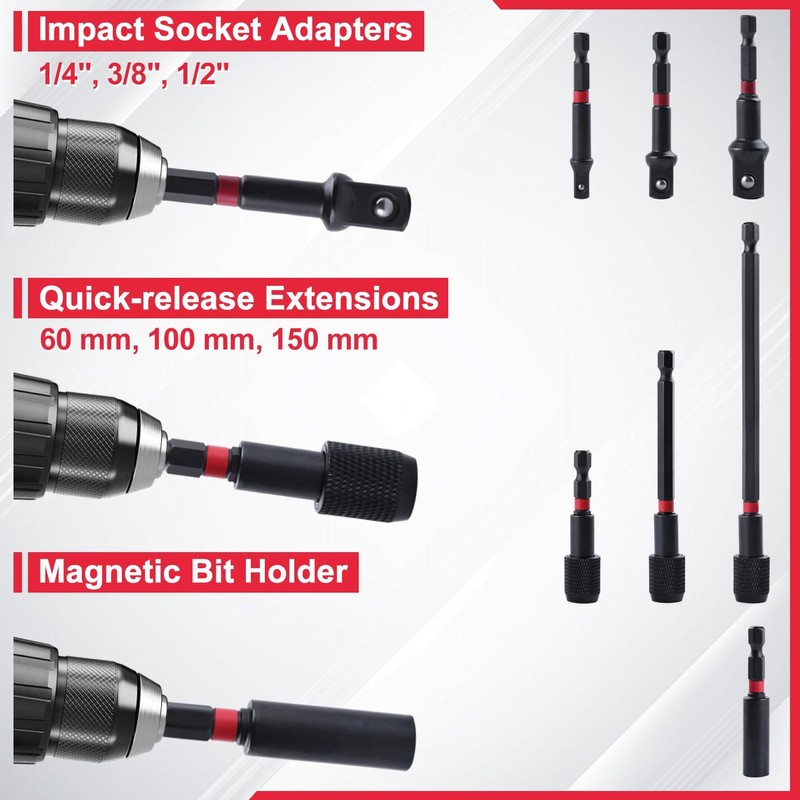 LEONTOOL Magnetic Nut Driver Set, Magnetic Nut Driver Set, Impact
