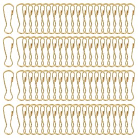 PATIKIL Lanyard Hooks, 80 Pcs 32mm Stainless Steel 304 Spring Snap Hook Metal Clips Clasp for Key Chain Key Rings ID Card Shower Curtain, Gold