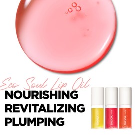 THESAEM Eco Soul Lip Oil 02 Berry - Plumping & Hydrating Lip Oil to Nourish & Moisturize Lips – Berry Extract & Rose Water - Lips Soft & Glossy for Dry Lips, 0.21 fl.oz.