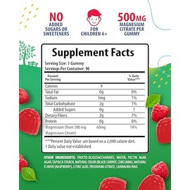 Sunny Sam Gomitas Magnesio Azúcar Niños Adolescentes 500mg Tranquilas Citrato Masticable Mag