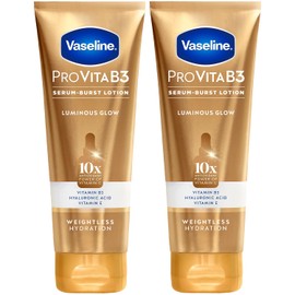 Vaseline Loción, Pro VitaB3 Serum-Boost, Luminous Glow, paquete de 2 – Hidratación sin peso con niacinamida, ácido hialurónico y vitamina E, 7.5 oz Ea