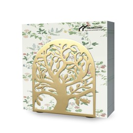 YAJIACLONE Tree of Life Gold Metal Napkins Holder,Upright Brass Napkin Holder with Soft and Elegant Gold Design,Perfect for Patio,Courtyard,Kitchen,Bathroom,Living and Dining Room Décor.