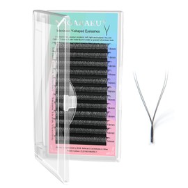 NAGARAKU yy Eyelash Extensions Supplies y lash 0.07mm D curl 14mm Premade Fans 4D Russian Volume Y Shape Faux Mink Matte 12 rows Cluster pre Fanned Wispies Crisscross Eye Lashes