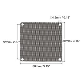 sourcing map 80 mm Computer Fan Filter Grille PVC Mesh Dustproof Housing Cover for Computers Black Pack of 5