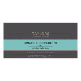 Taylors of Harrogate Organic Peppermint, Herbal Tea, Individually Wrapped Bags, 100 Count (Pack of 1), Clean, Pure and Refreshing, Caffeine-Free, Enjoy Hot or Iced, 100 Teabags