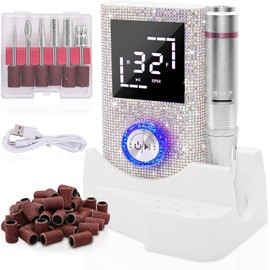 Depvko Taladro Eléctrico Para Uñas: Herramienta Profesional Inalámbrica De 45 000 Rpm Con Perilla De Velocidad Continua Para Uñas Acrílicas De Gel Y Polvo Kit Portátil De Manicura Y Pedicura