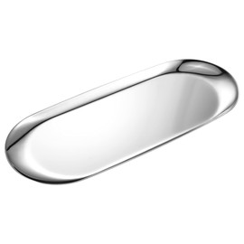 Bidponds Silver Oval Vanity Tray, Stainless Steel Bathroom Tray