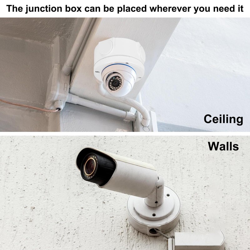4 Pcs Camera Junction Box: Waterproof Junction Box for Security