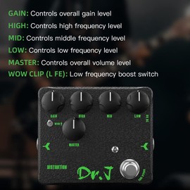 JOYO Modern Metal Distortion Pedal Especially Designed High Gain Distortion for Electric Guitar High-end Edition Dr.J Series (D58)