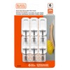BLACK+DECKER Wire Toggle Hooks, Quick Stick Adhesive, Removeable, 6 Wall