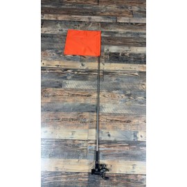 Orange Boat Flag with Alligator Mount,48" Retractable Boat Flag Pole & Firm Holder, 360° Adjustable Water Ski Flag,Durable Boating Safety Skier Down Flag for Swimmers Surfers Bikers