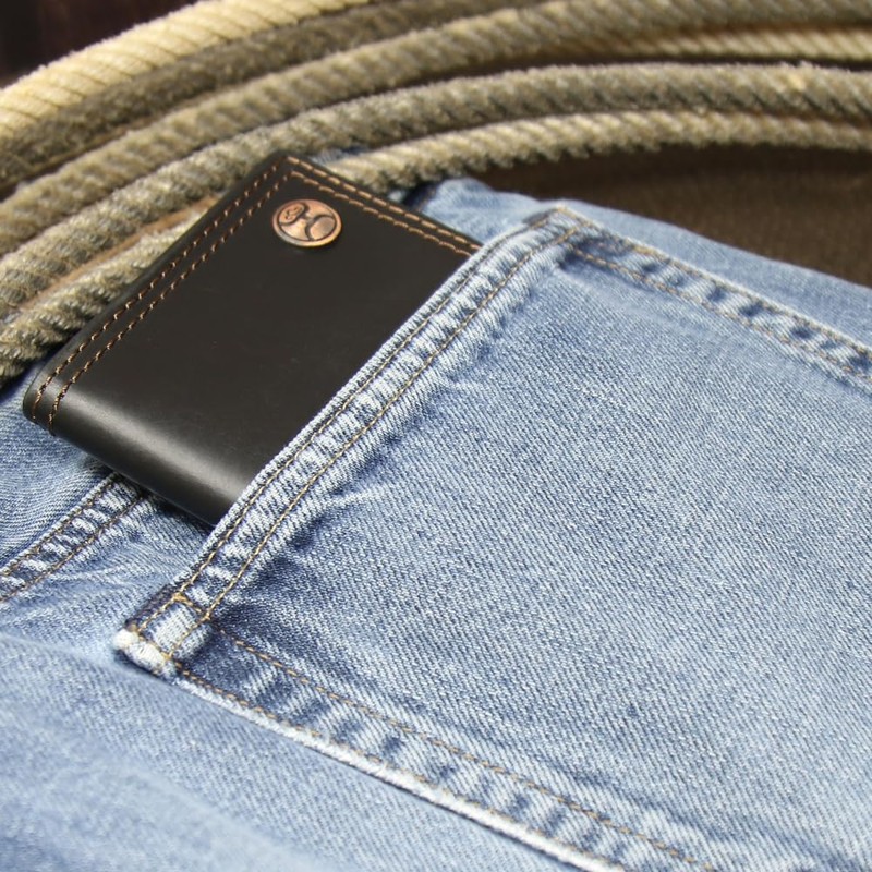 HOOEY Leather Men's Rodeo Wallet (Smooth -- Black)