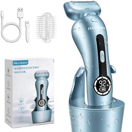 Akunbem Electric Shaver for Women Best Electric Razor for Womens Bikini Legs Underarm Public Hairs Rechargeable Trimmer with Detachable Head Cordless Wet Dry Use Precise Safe Christmas Gift New Year Gift Shaving Waterproof:_blue